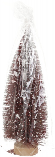 Елка декоративная настольная красная 11x30 см