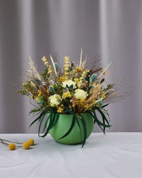 Композиция Floretta интерьерная в кашпо Солнечная романтика 20x20 см