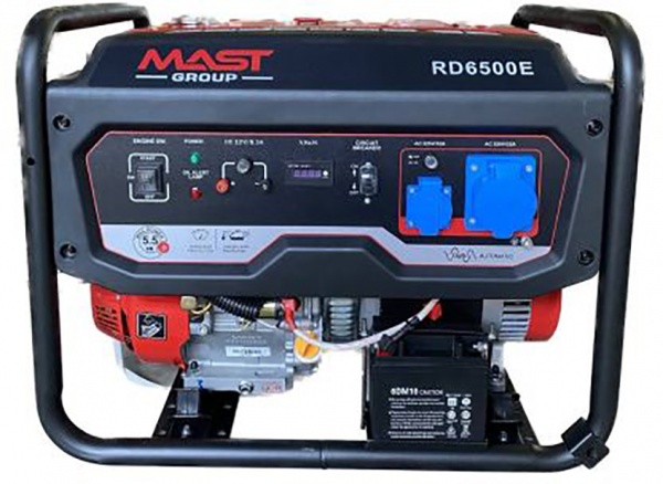 Електрогенераторна установка MAST Group 5 кВт / 5,5 кВт 220 В RD6500E бензин — фото 1
