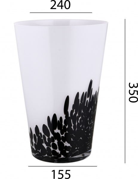 Ваза скляна Wrzesniak Glassworks Confetti опал 35 см чорний 