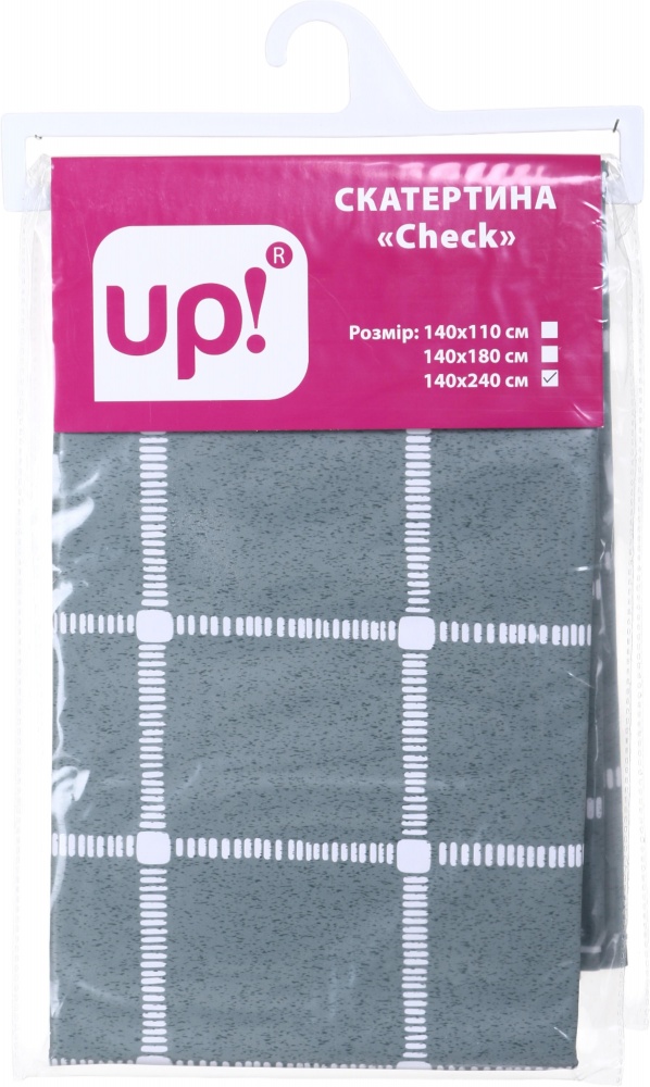 Скатерть Check 140x240 см серый UP! (Underprice)