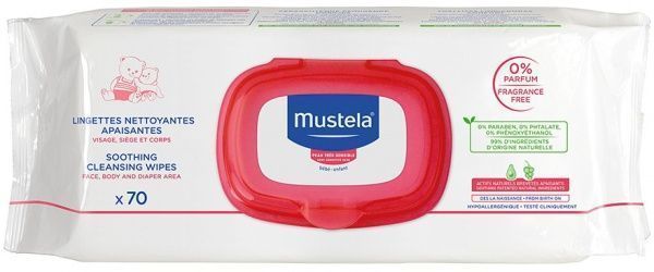 Дитячі вологі серветки Mustela для чутливої шкіри 70 шт.