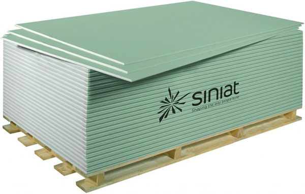 Гіпсокартон вологостійкий Siniat 2500x1200х9,5 мм