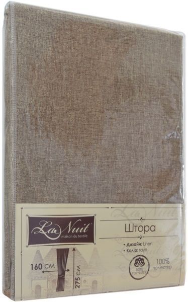 Штора Linen тауп 160х275 см La Nuit