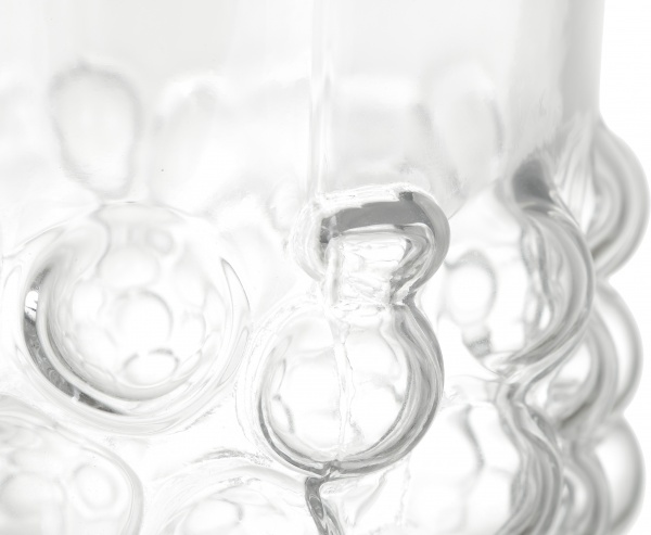 Ваза стеклянная Bubbles 30 см прозрачная 