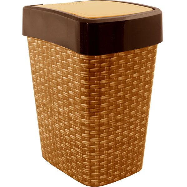 Відро для сміття Алеана Євро з декором Ротанг 10 л