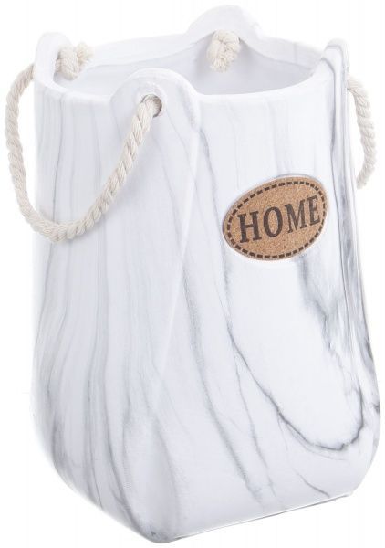 Кашпо керамическое Marble 16х16х23 см белый