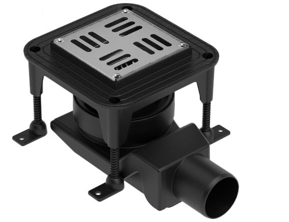 Трап Rhein с накладкой из нержавеющей стали 100х100 см