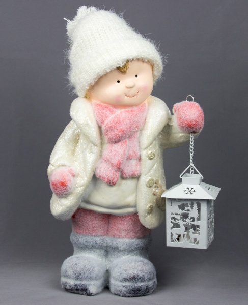 Декоративная новогодняя фигура Мальчик с фонарем 920098 светодиодная (LED) 