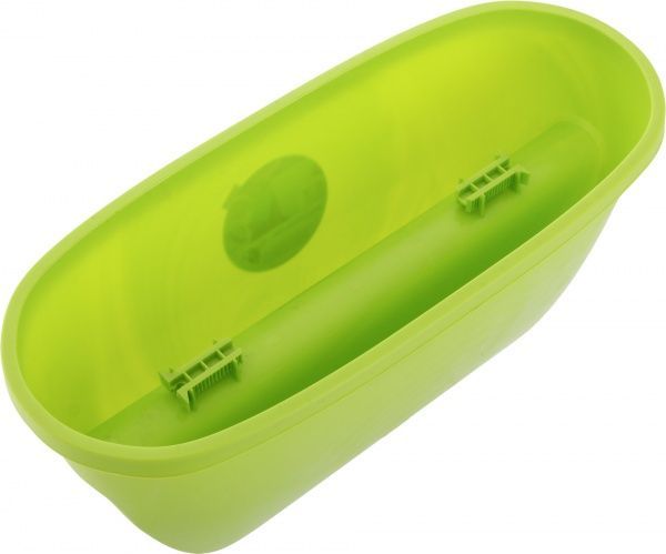 Вазон пластиковий Plastkon Balconia OVI з кріпленням на перила овальний 39,8л салатовий 