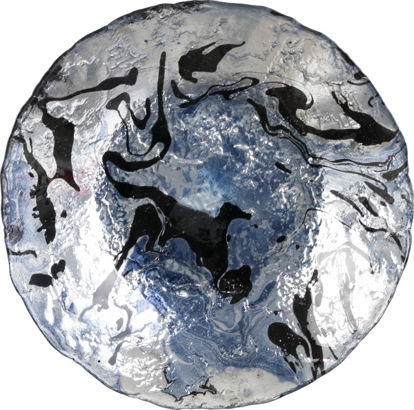 Блюдо глибоке Moon 40 см індіго/чорне Dekor Cam 