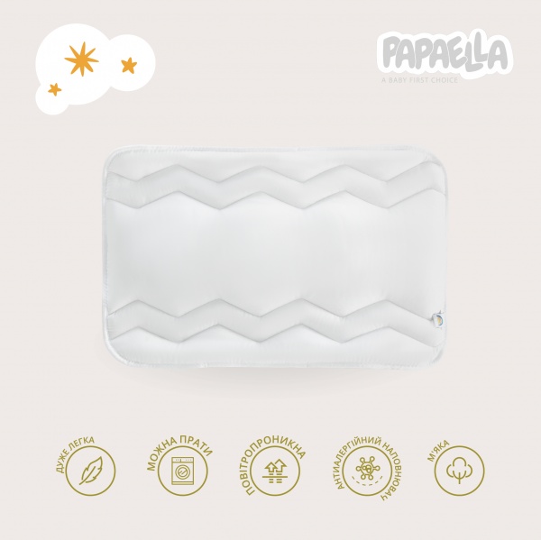 Подушка Papaella Baby Comfort зигзаг белый 40х60 см 