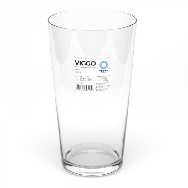 Ваза стеклянная Pako-If VIGGO Konish 25 см прозрачная 