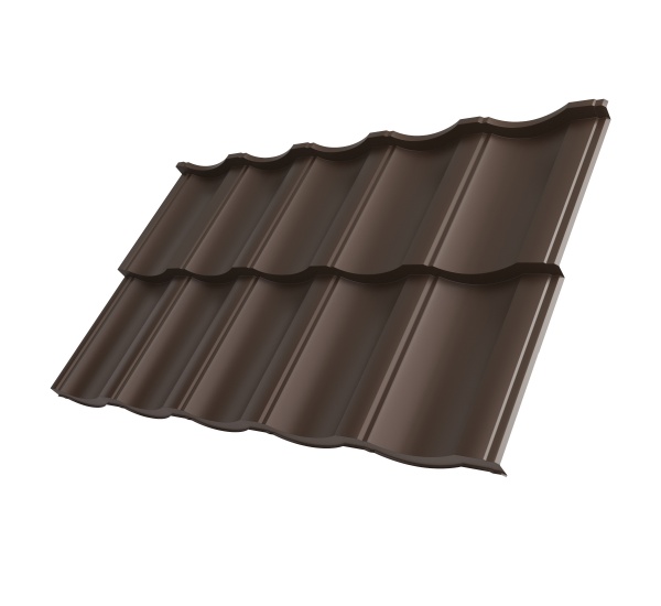 Металлочерепица Tile Модерн 1200x720 мм RAL 8019 коричневая 
