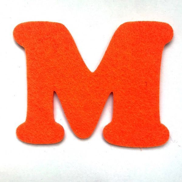 Буква М 2 мм, 7,5 см оранжевый