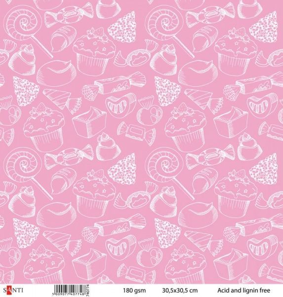 Бумага для скрапбукинга №19, 5шт/уп. 30.5х30.5 см 180 г/м² 