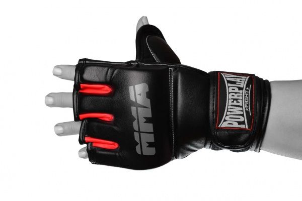 Перчатки для MMA PowerPlay р. L/XL PP_3053 черный с красным