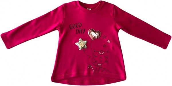 Джемпер Roksana 1067/22003 Сердце пайетки р.110-116 фуксия 