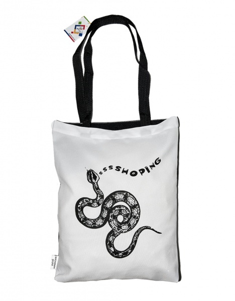 Сумка-шопер 4PROFI Shopping чорний із білим 