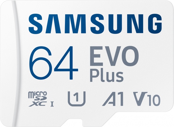 Карта памяти Samsung microSDXC 64 ГБ Class 10 (MB-MC64KA/RU) EVO Plus UHS-I + SD адаптер 
