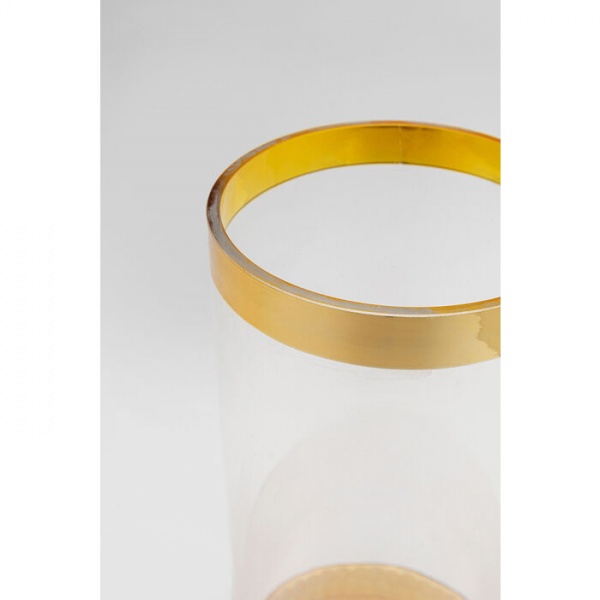 Ваза KARE Design Golden Flow 25 см прозрачная 