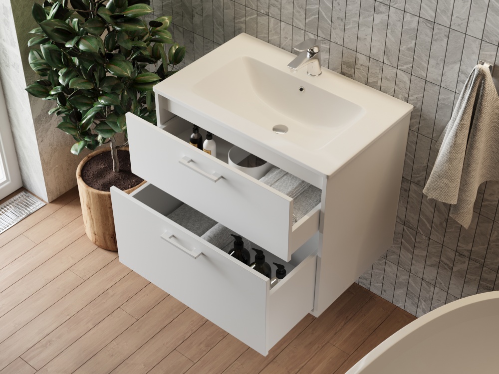 Тумба ЮВЕНТА Afina 70 см Біла під стільницю або умивальник Piedra 70