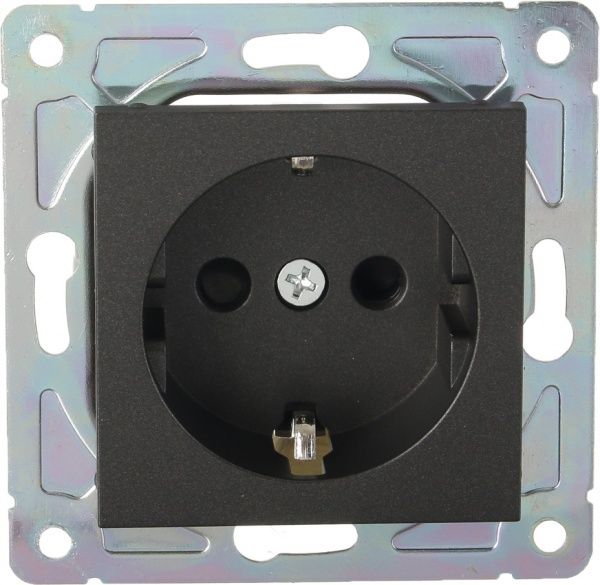 Механізм розетки із заземленням HausMark Alta без кришки чорний SNG-SCP.SQ20MG1WG-BK