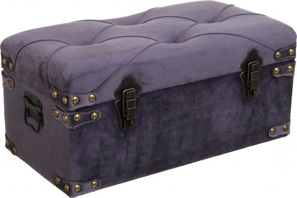 Сундук-пуф Art&Crafts Велюр 50х25х23 см темно-серый 