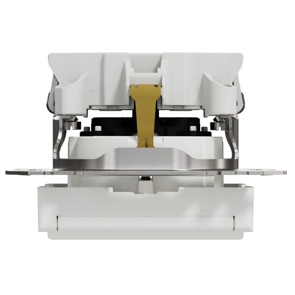 Розетка силовая с заземлением Schneider Electric Sedna Design со шторками с крышкой белый SDD111024