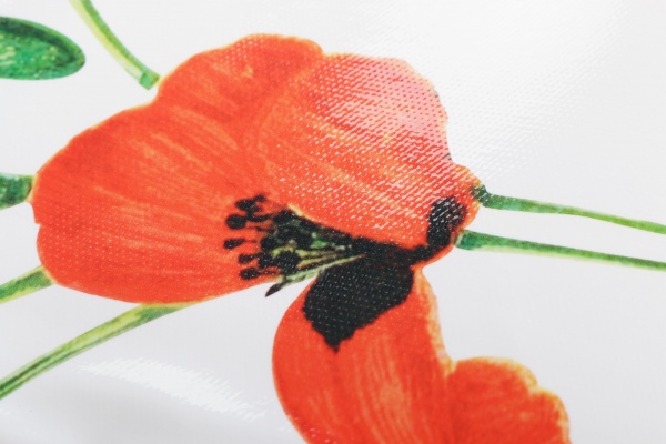 Скатерть Маки 137x240 см белый с рисунком Даріана 