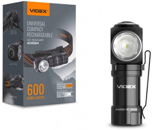 Фонарик портативный Videx VLF-A055H 600Lm 5700K черный