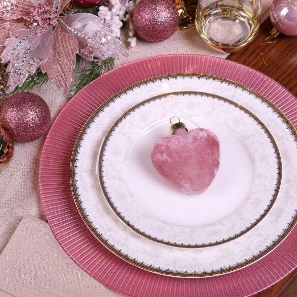 Блюдо Glimmer 33 см рожеве Dekor Cam 