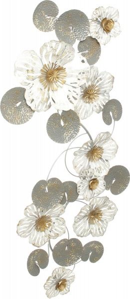 Декор настінний Flowers 165x69 см срібний 