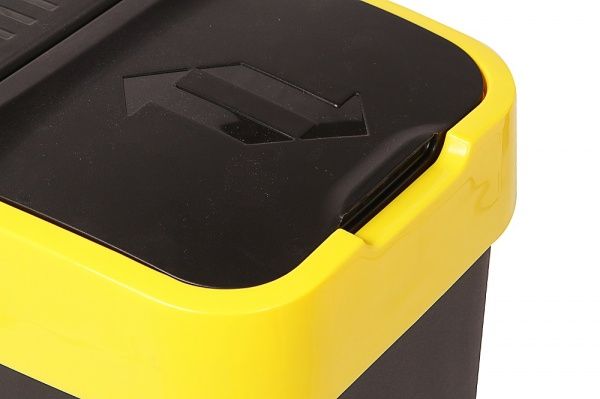 Бак для мусора с крышкой Heidrun Push & Up 60 л черный с желтым 1345