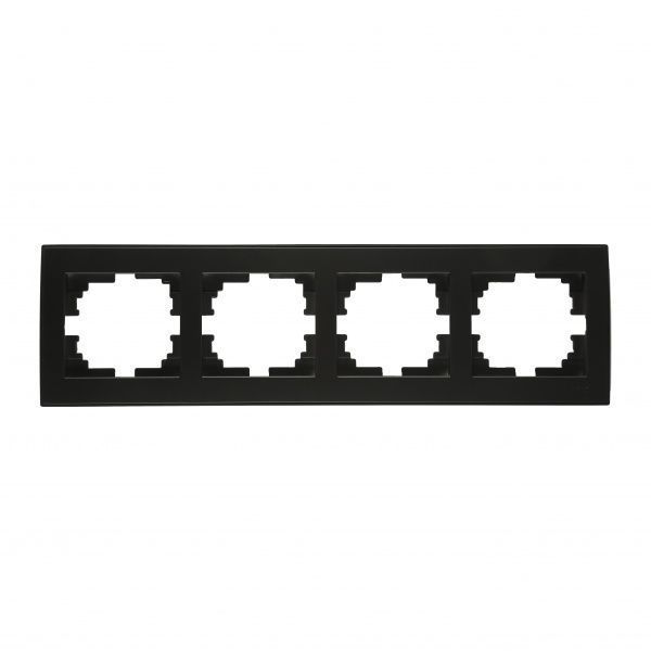 Рамка четырехместная Lezard Rain горизонтальная антрацит 703-4242-149