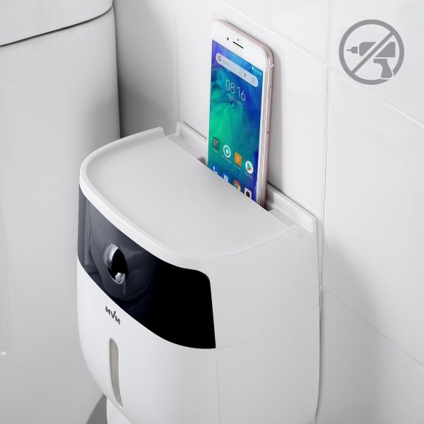 Держатель для туалетной бумаги MVM BP-16 белый/черный