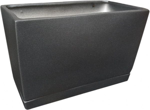 Горщик керамічний Larsan з піддоном вискоий прямокутний 11 л графітовий 