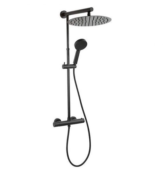 Душова система Ferro Fresko black з термостатом для душу NP76-TBR7U-BL