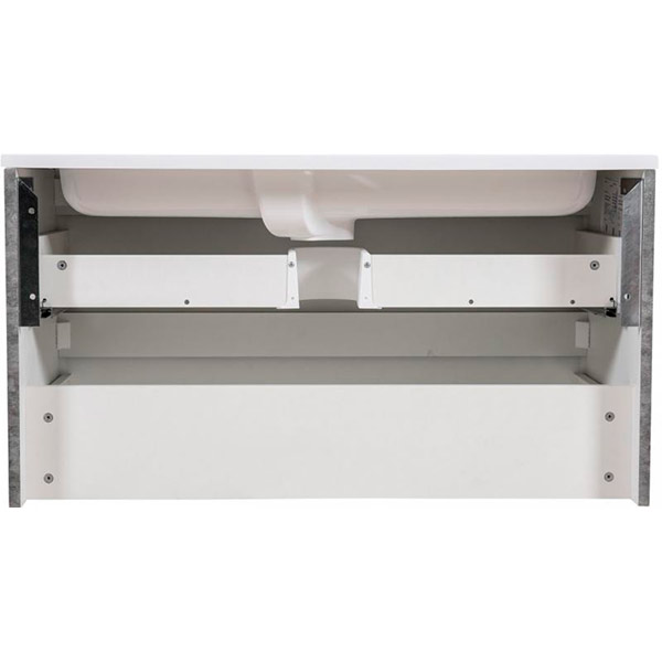 Тумба підвісна Aqua Rodos Акцент серый мрамор с умывальником Альфа 100