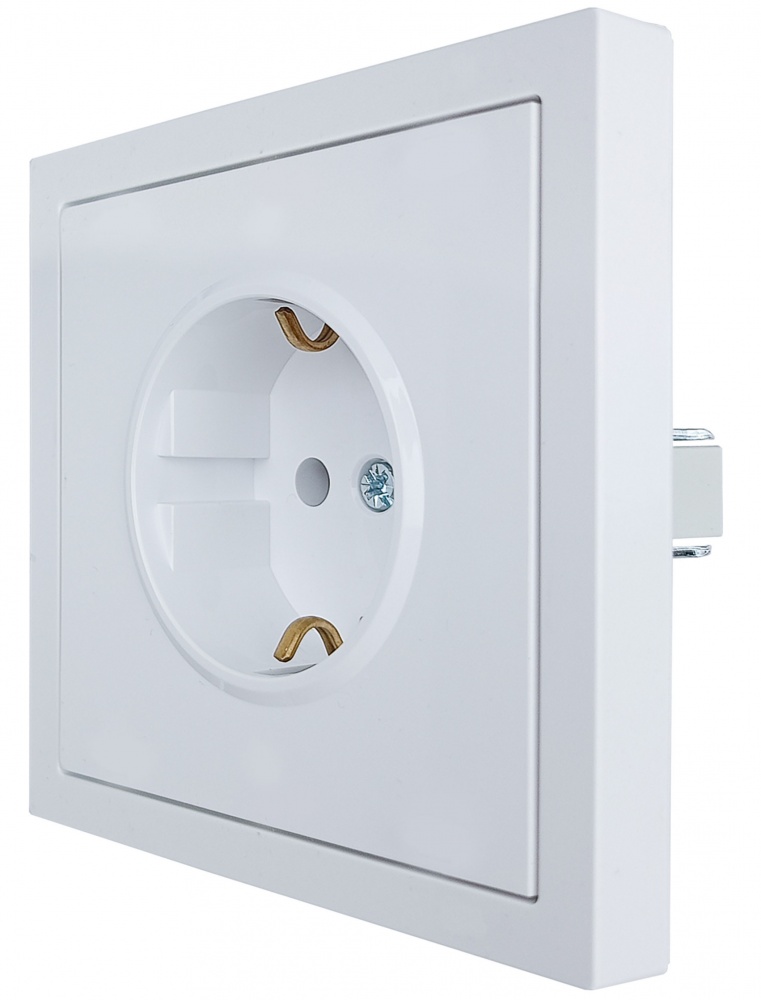 Механізм розетки побутова із заземленням HausMark Juna IP20 білий