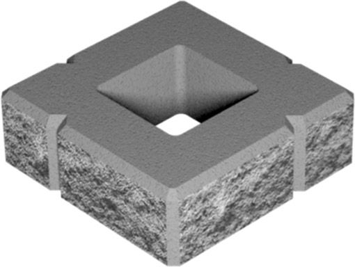 Блок Золотой Мандарин декоративный для столба 300х300х100 мм коричневый