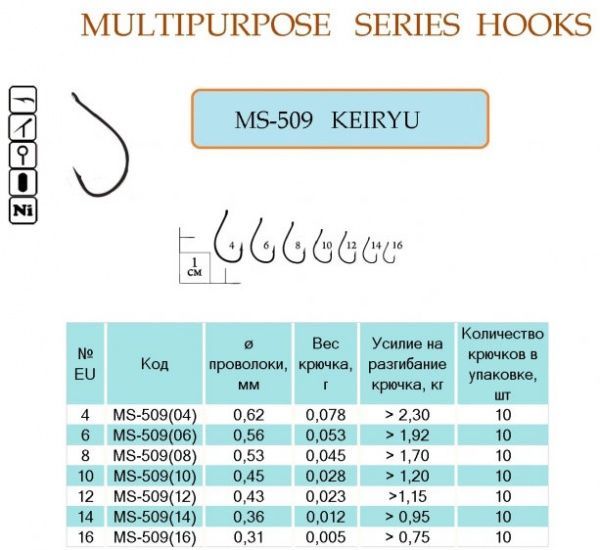 Крючок Flying Fish №4 20 г 10 шт. MS-509(04)