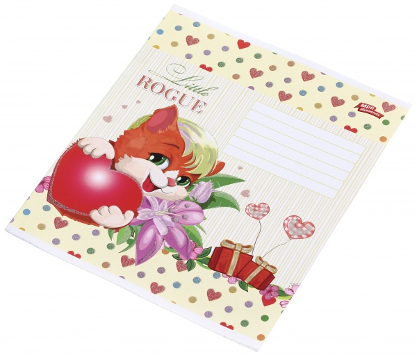 Тетрадь школьная с глитером 12 листов в клеточку в ассортименте Мечты сбываются