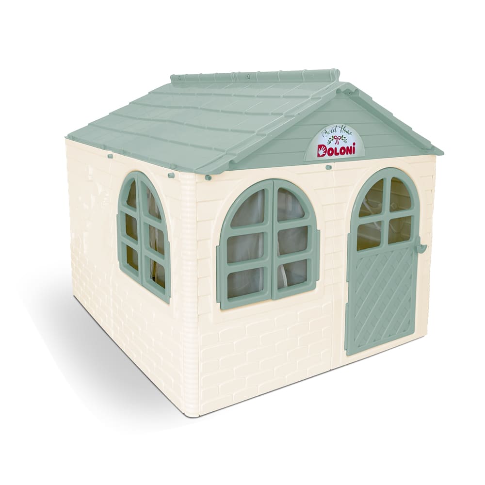 Дом Doloni Toys со шторками молочно-бирюзовый 02550/2 — фото 1