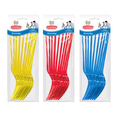 Набор вилок Eventa PS пластиковых в ассортименте 10 шт.