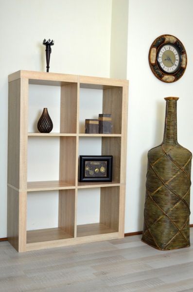 Стелаж двосторонній Inteo Кубус МІКС 2х3 792x1146x290 мм дуб сонома 