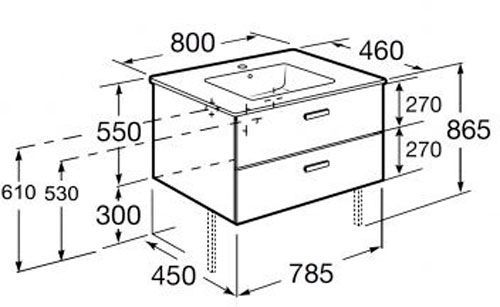 Тумба ROCA VICTORIA з умивальником 80см, кедр A855852423