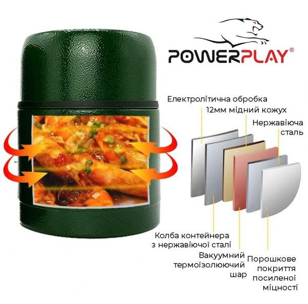 Термос для еды 500 мл зеленый 9003 PowerPlay