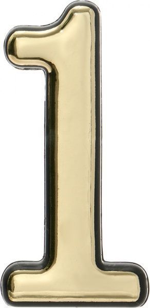 Цифра 1 пластик золотий 50 мм 120487