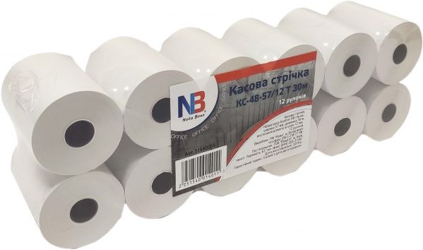 Лента кассовая Nota Bene 48-57/12 Термо 30 м (12 штук/упаковка) 